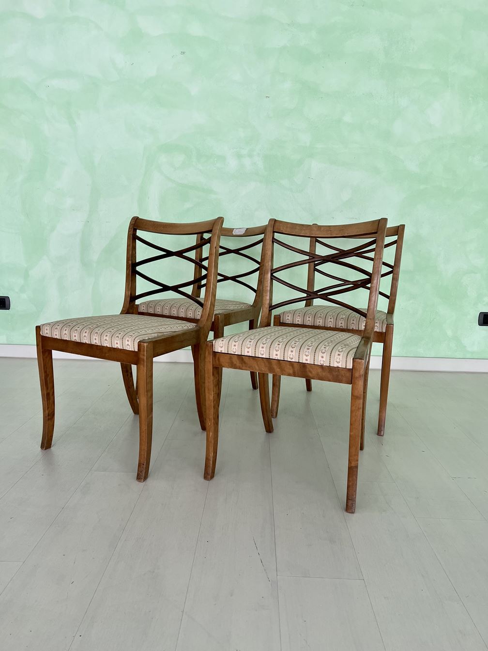 Swedish birch wood chairs from the 1900s